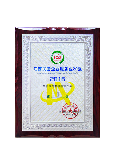 2016江西民营企业服务行业20强第一名